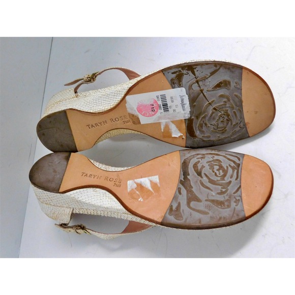 New Taryn‎ Rose Kandi Ivory Snake Rose GoldLEather Flower Flat Sandals 7.5 M - Picture 7 of 7